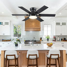Modern Flush Mount Fans Light Ceiling Fans with Lights Black Low Profile Ceiling Fans 52“ - Blushlighting