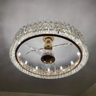 Modern Invisible Blade Fan Light Crystal Chandelier for Living/Dining Room/Bedroom-