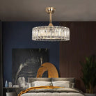 Modern Invisible Blade Fan Light Crystal Chandelier for Living/Dining Room/Bedroom-