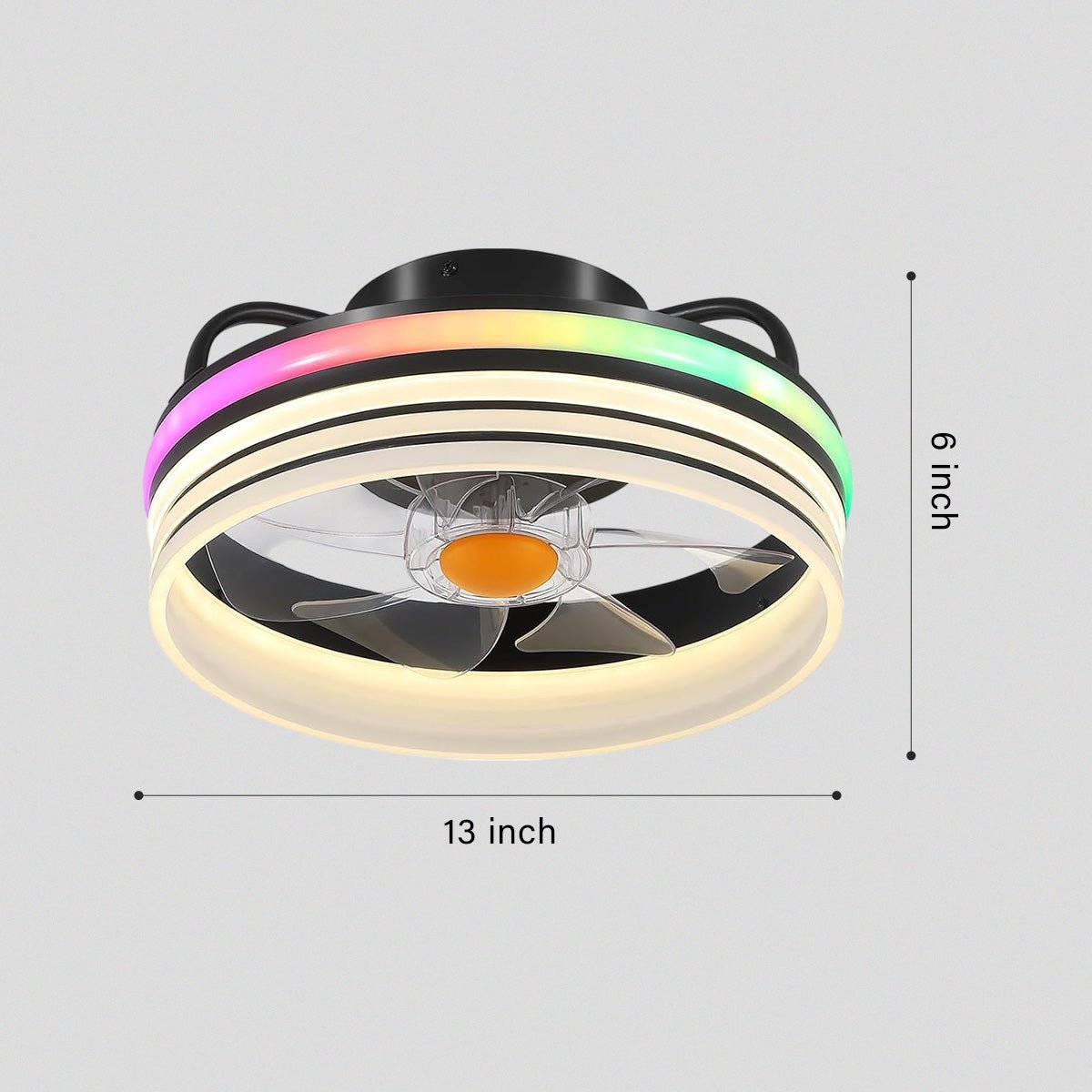 Modern LED Flush Mount Ceiling Fan Light 13" - Blushlighting