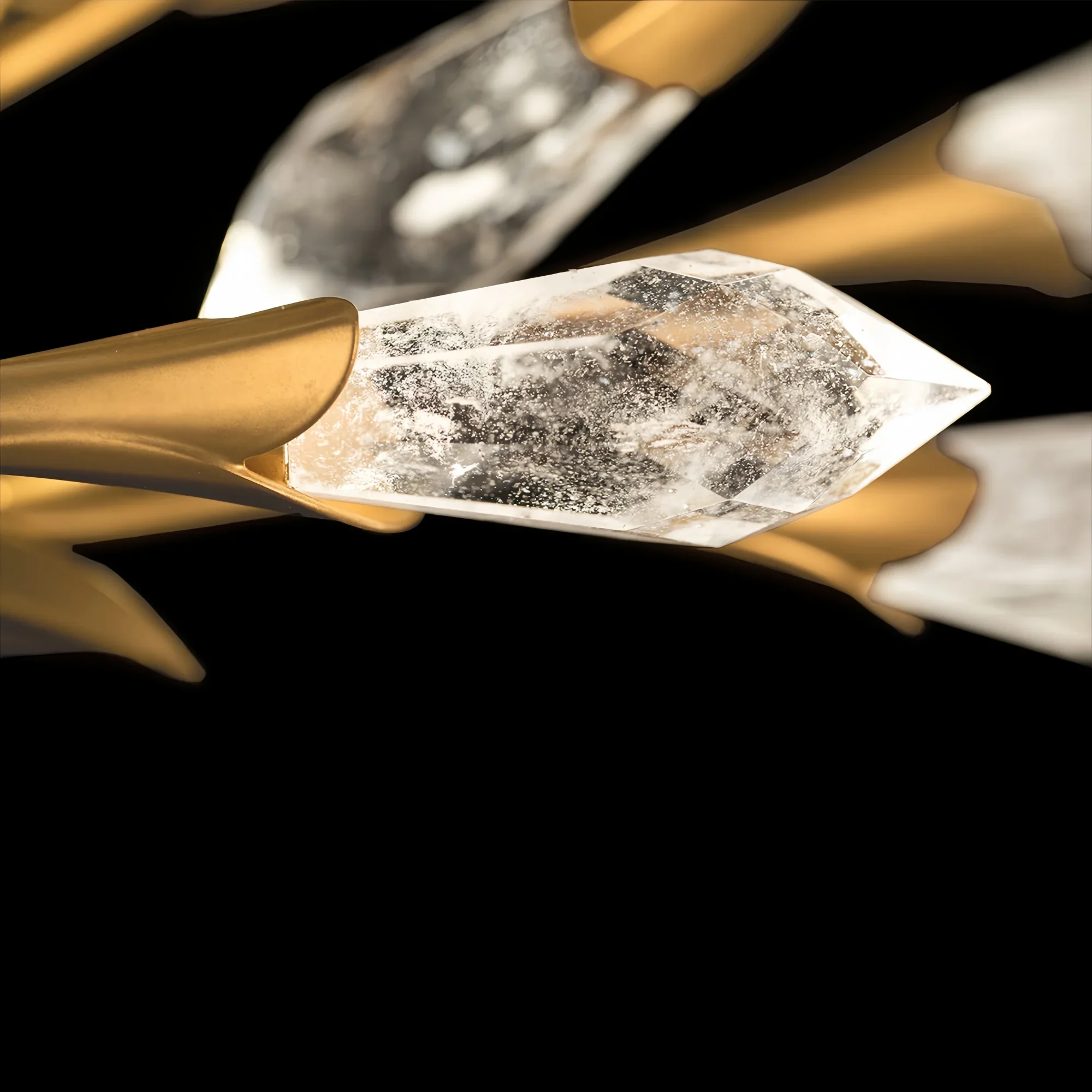 Modern Linear/Round Floral Branches Crystal Chandelier-Blushlighting