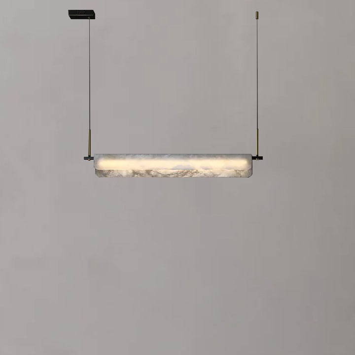 Modern Real Alabaster Chandelier, Linear Chandelier Over Dining Room Chandeliers Kevin Studio Inc   
