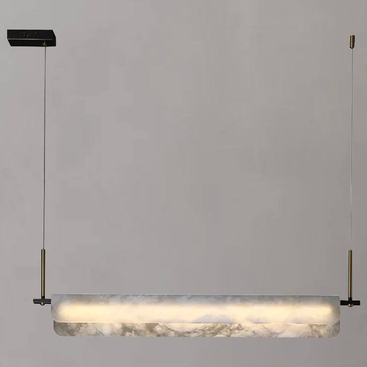 Modern Real Alabaster Chandelier, Linear Chandelier Over Dining Room Chandeliers Kevin Studio Inc   
