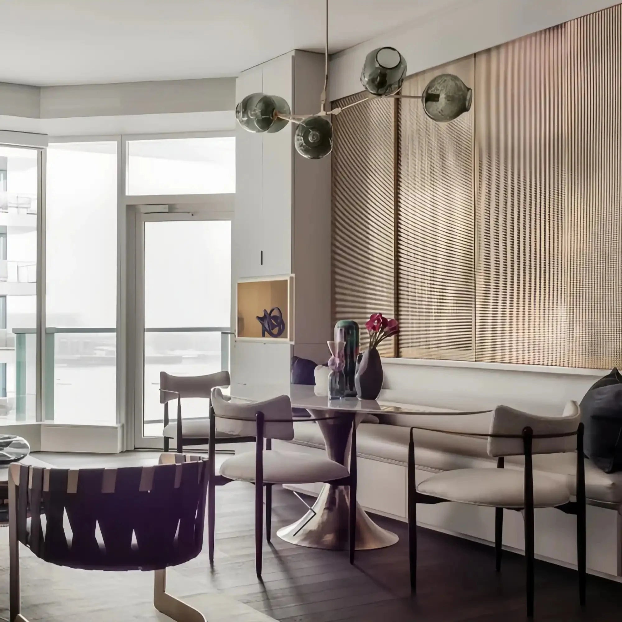 Modern Sputnik Smoky Gray/Amber Glass Branch Chandelier for Kitchen Island/Dining Room - Blushlighting