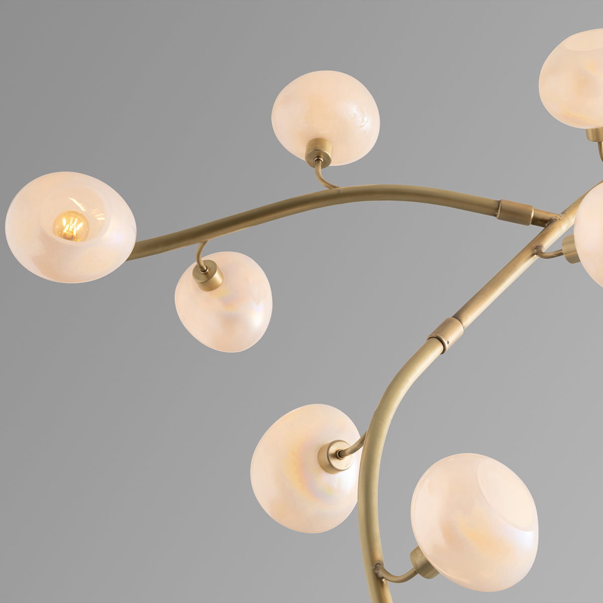 Modern Vertical Branches Glass Globe Chandelier-Blushlighting