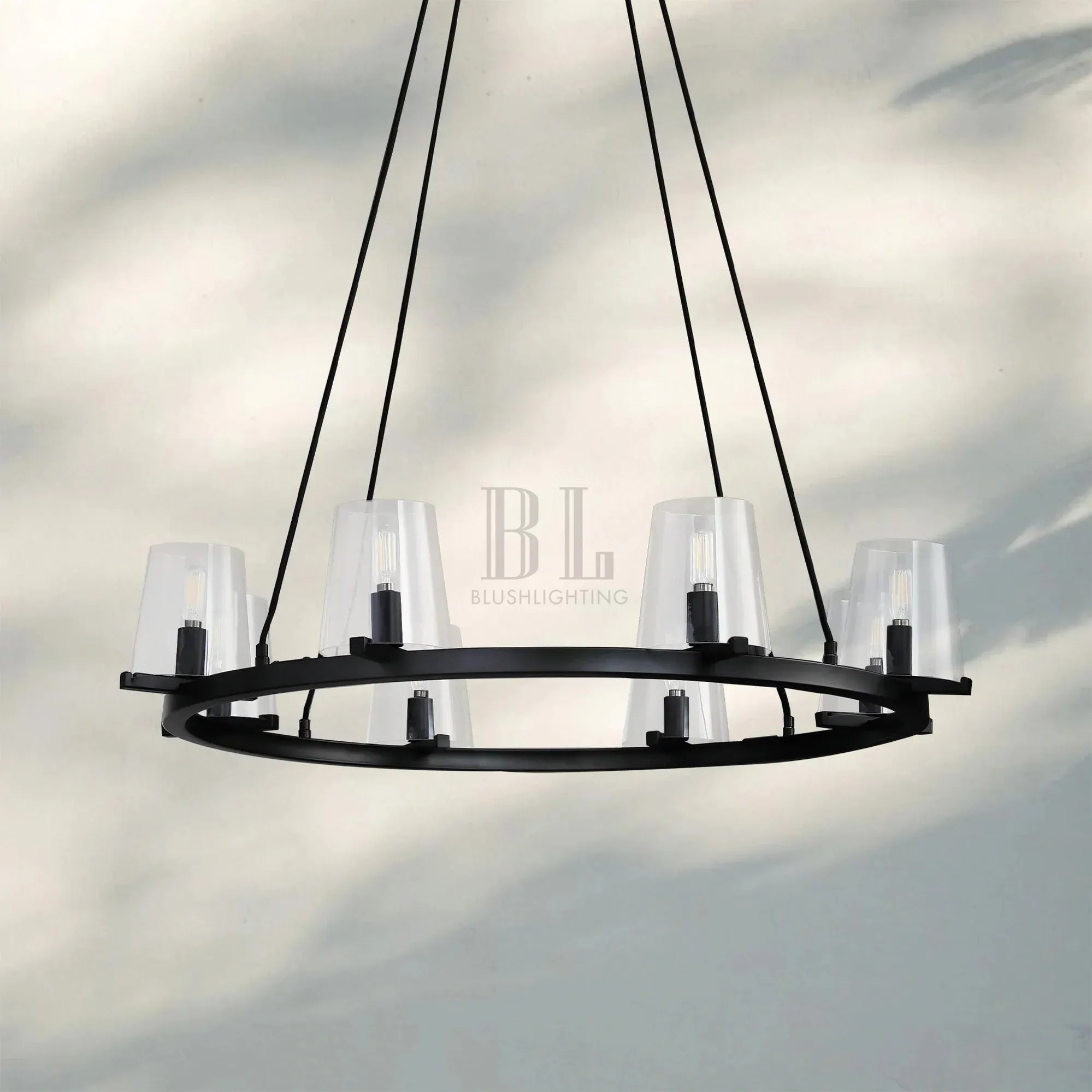 Pauilla Modern Clear Glass Round Chandelier 36'' 48‘’ 60‘’-