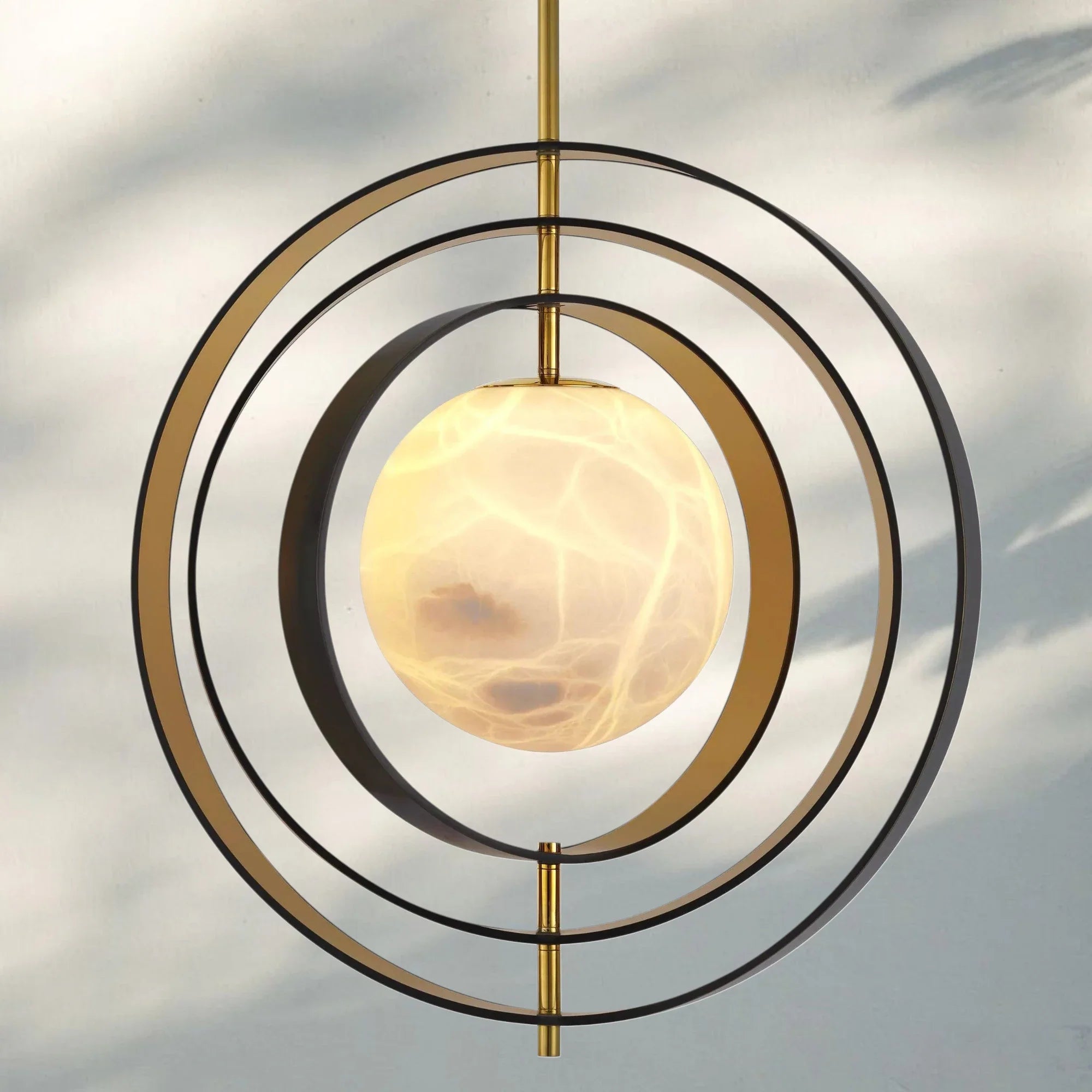 Pearl Alabaster Modern Round Chandelier-Blushlighting