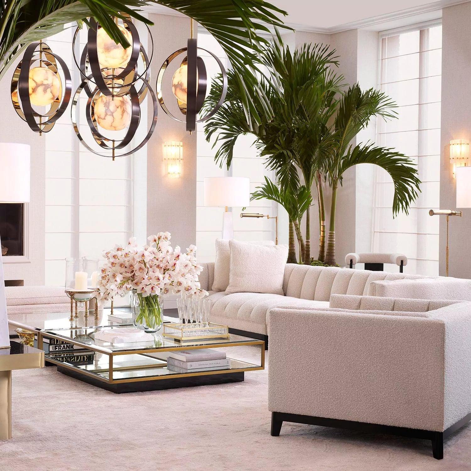 Pearl Alabaster Modern Round Chandelier-Blushlighting