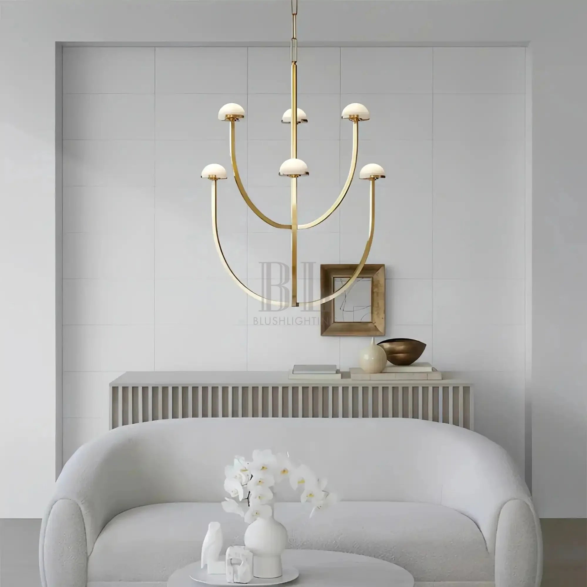 Pedrea Alabaster Round Chandelier 24'' 32'' 40'' - Blushlighting