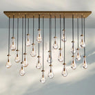 Raindrop Glass Linear Chandelier 54'' 72''-72‘’-Brass-