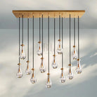 Raindrop Glass Linear Chandelier 54'' 72''-54‘’-Brass-