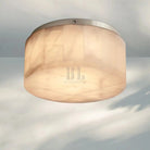 Rivaga Calcite Round Flushmount 6"10"14"-6" Sq-Satin Nickel-