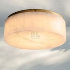 Rivaga Calcite Round Flushmount 6"10"14"-14" Sq-Brass-