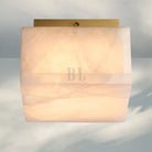 Rivaga Calcite Square Flushmount 6" 10" 14"-6" Sq-Brass-