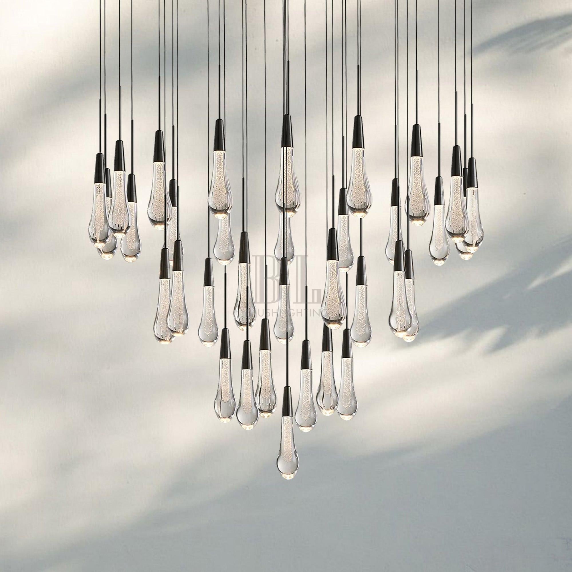 Solitaire Round Chandelier 17" 24" 36“ 58“-34-Light 36‘’-Bronze-