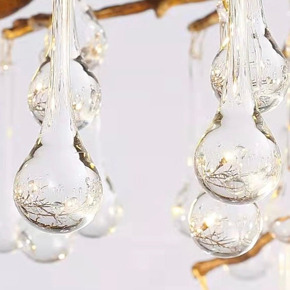 Stunning Tree Branch Crystal Chandelier with Clear Teardrop-shaped for Living/Dining Room-Chandeliers-Blushlighting