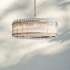 Sun Marco Crystal Round Chandelier-48''-Lacquered Brass-