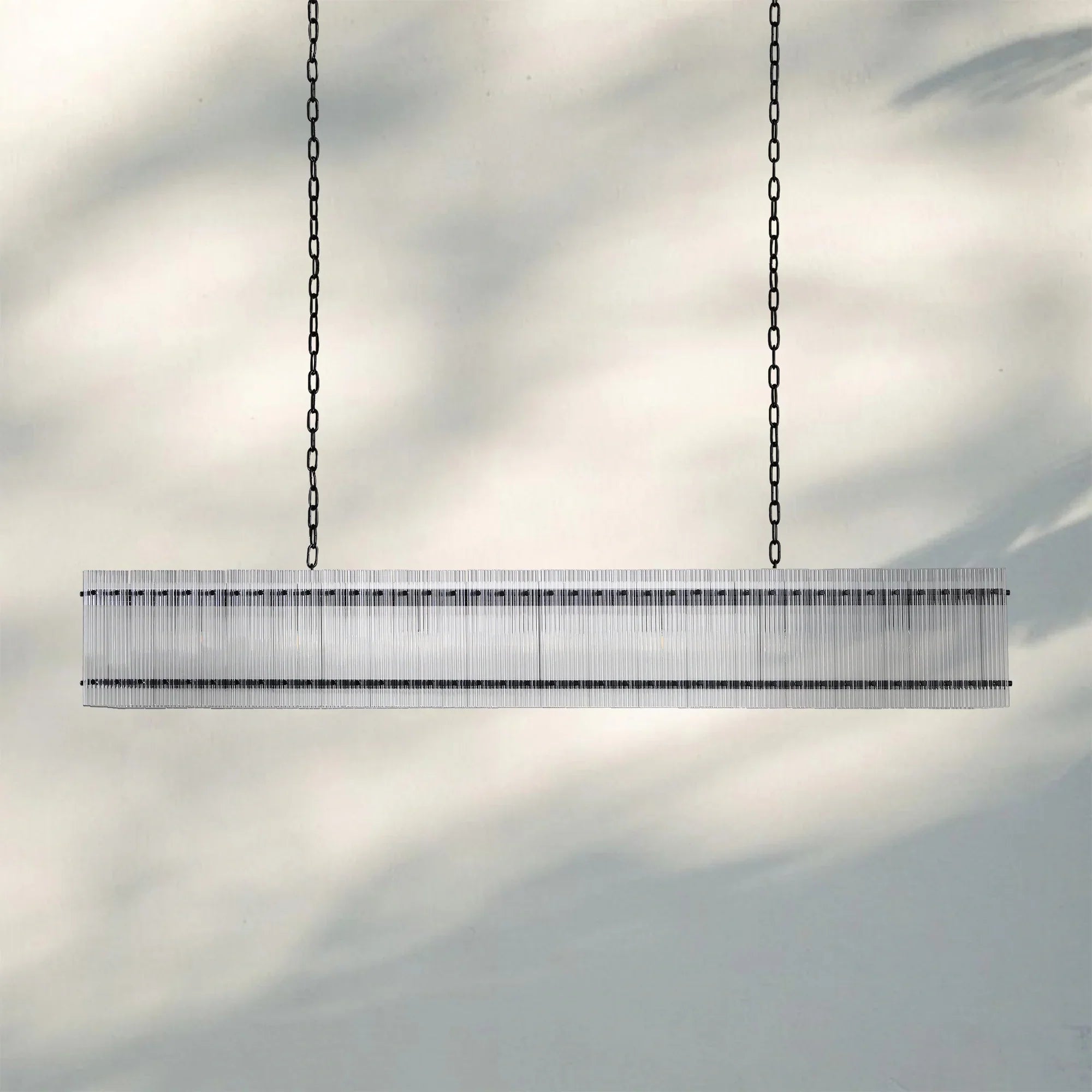 Sun Marco Modern Glass Rectangular Chandelier-