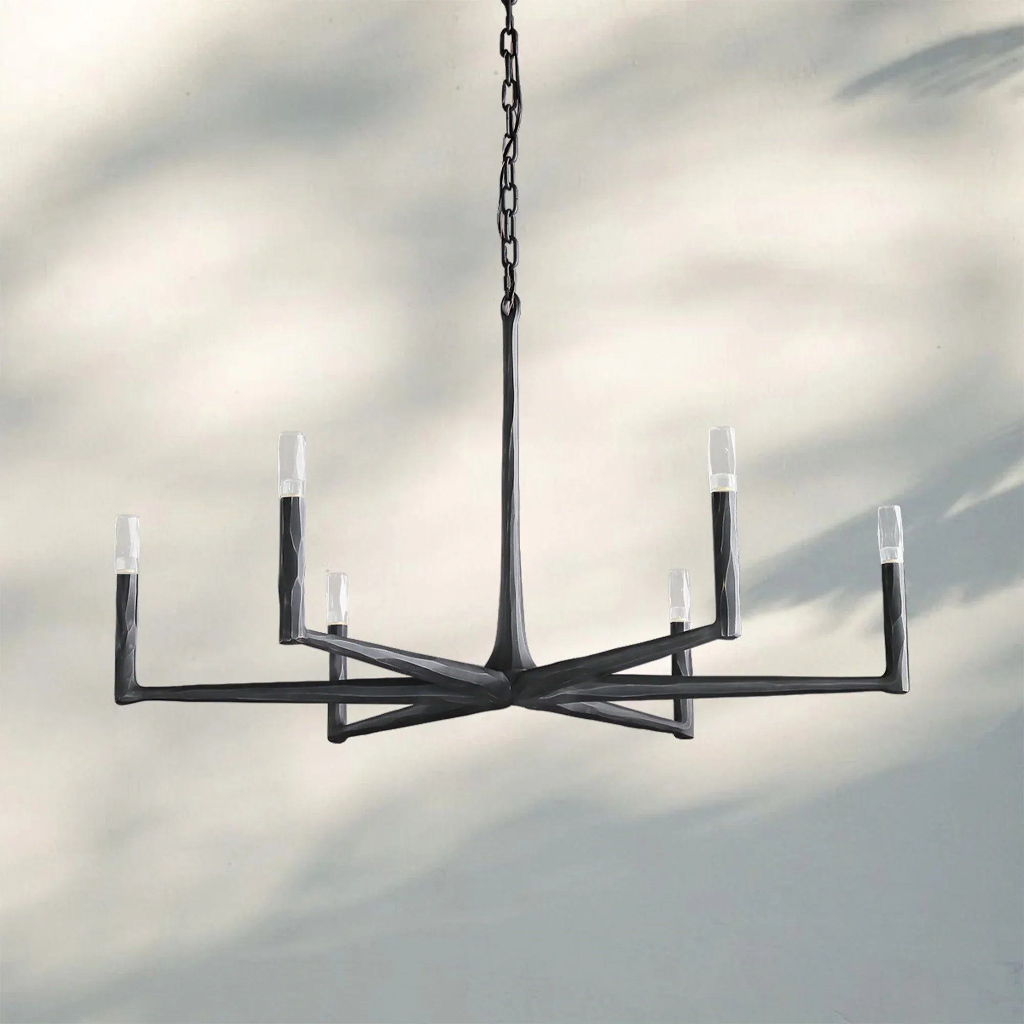 Thaddaus Hand-Forged Round Chandelier Stylish Hanging Light for Dining Area-