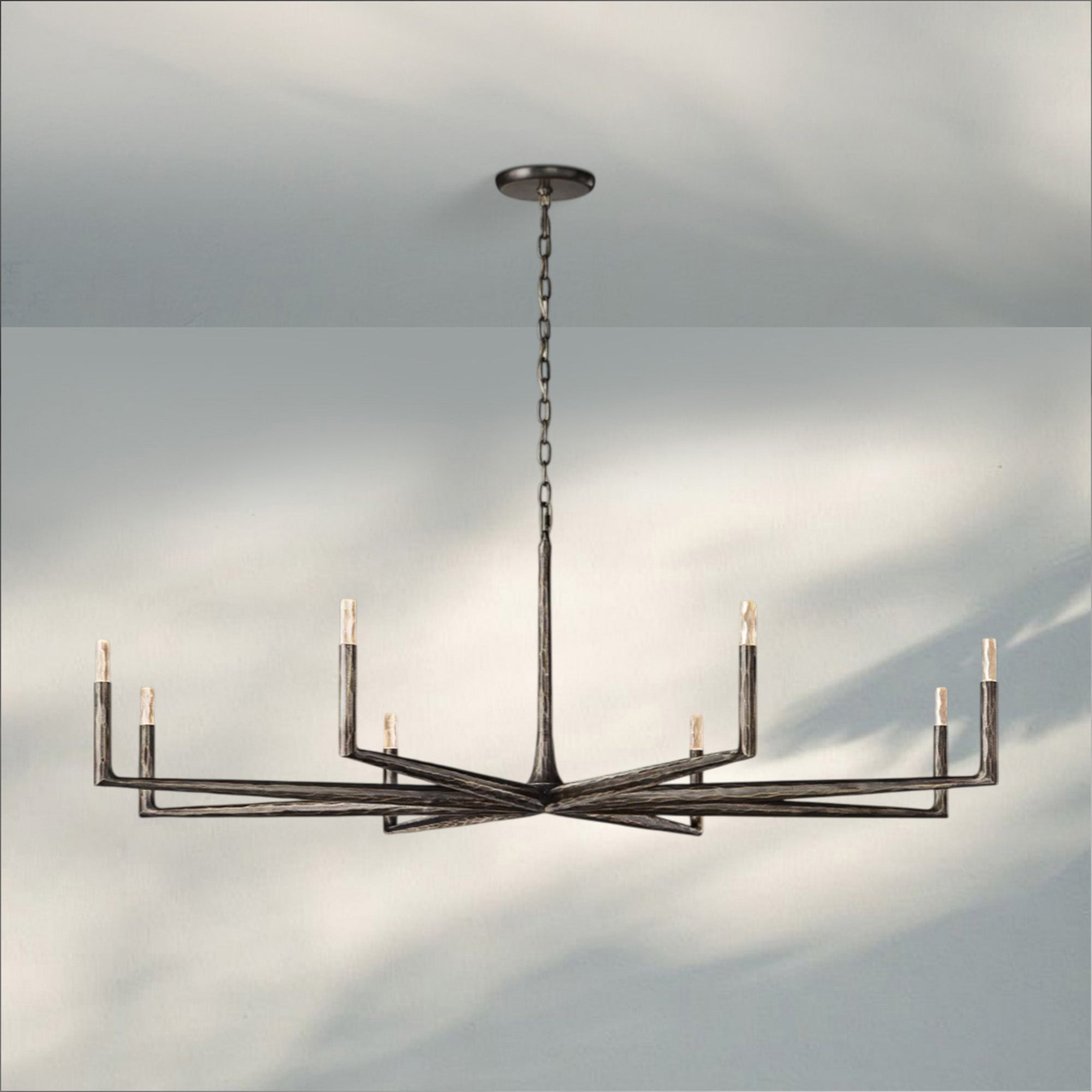 Thaddaus Hand-Forged Round Chandelier Stylish Hanging Light for Dining Area-72''-Bronze-