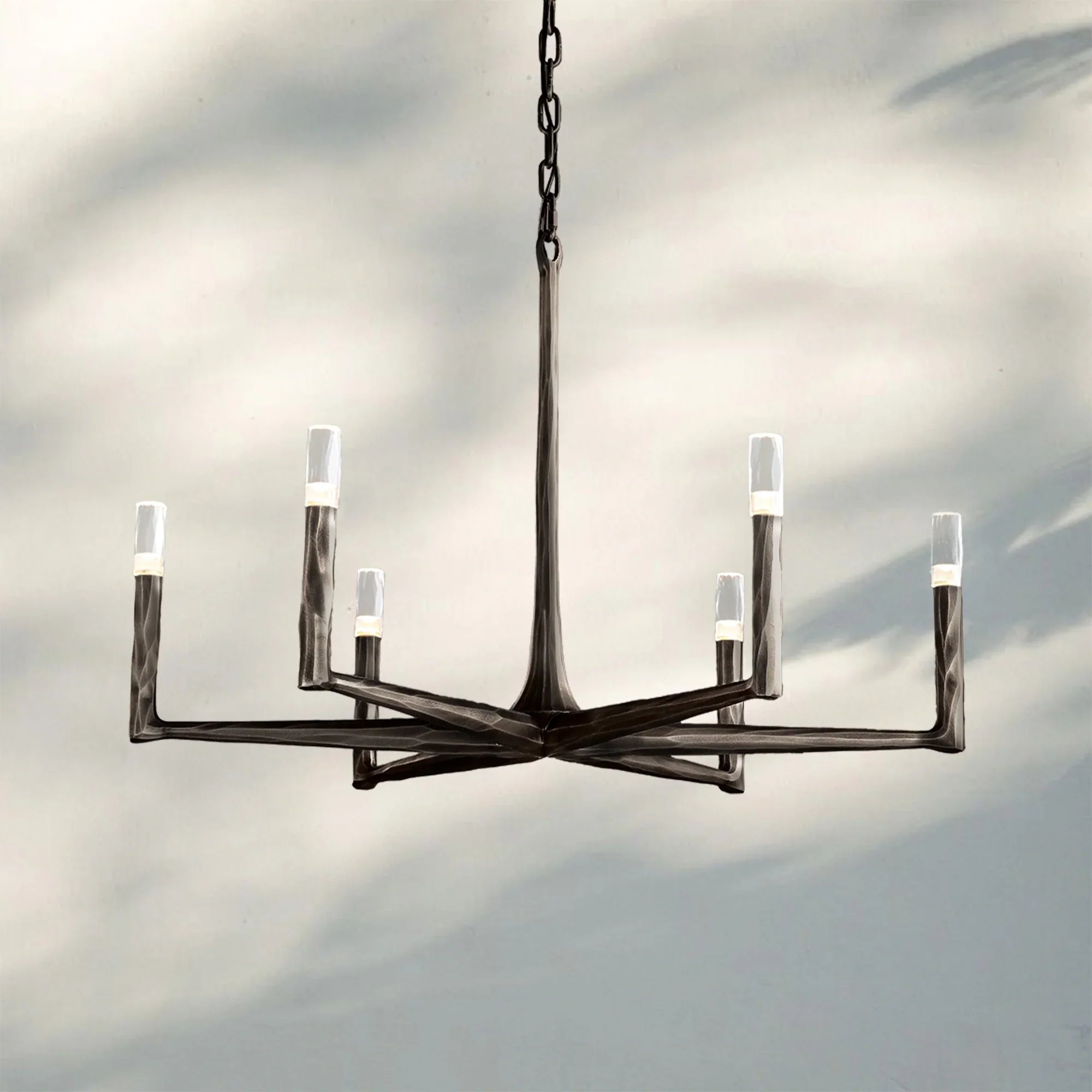 Thaddaus Hand-Forged Round Chandelier Stylish Hanging Light for Dining Area-36''-Bronze-