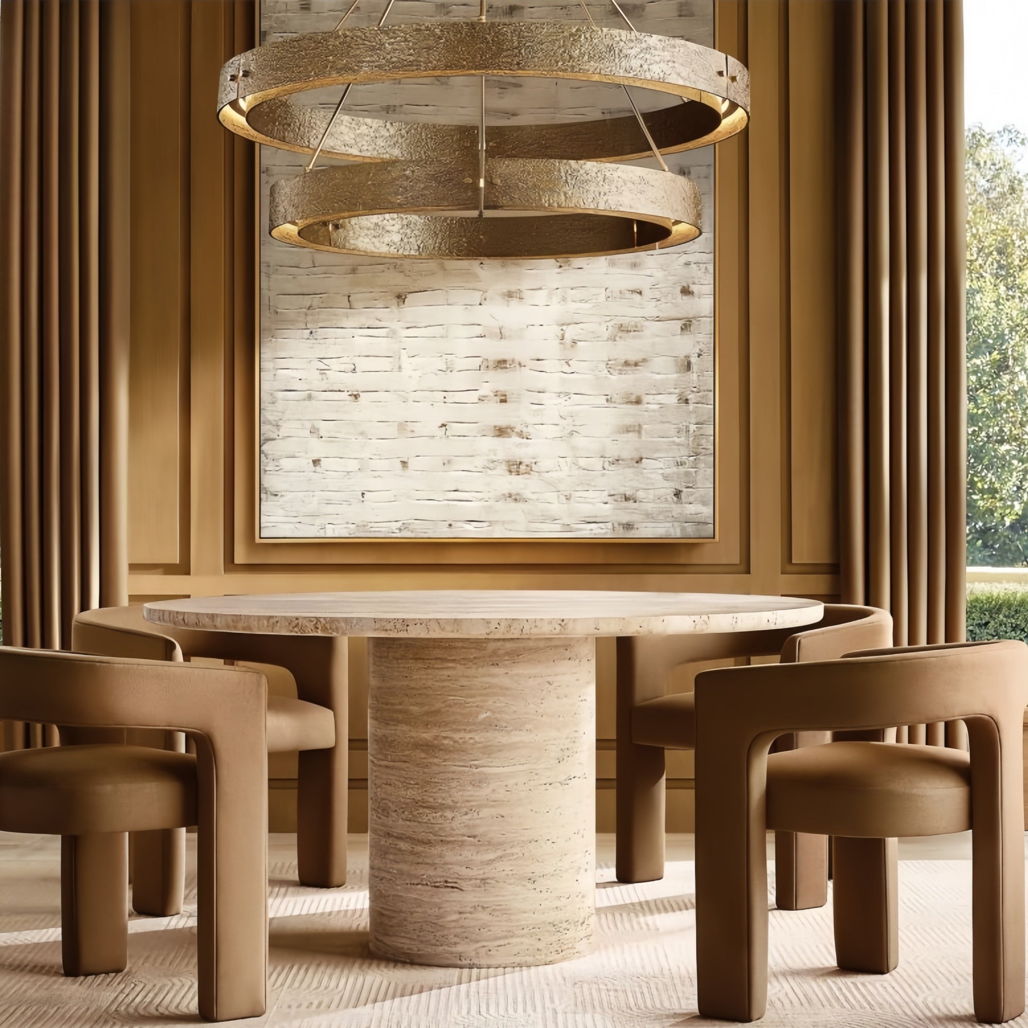 Veuvery 2-Tier Round Chandelier 60"-chandeliers for dining room,chandeliers for stairways,chandeliers for foyer,chandeliers for bedrooms,chandeliers for kitchen,chandeliers for living room-Blushlighting